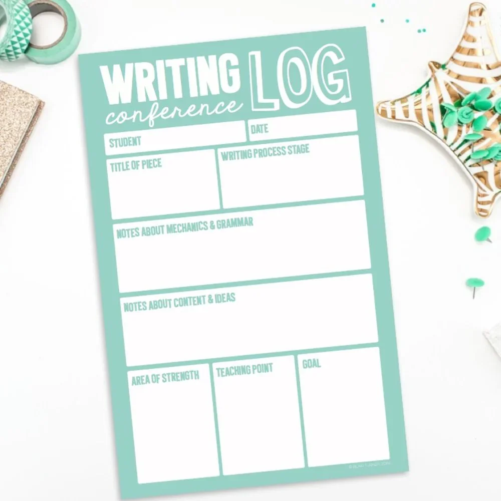 *4/$20* WRITING CONFERENCE LOG NOTEPADS Set of 2